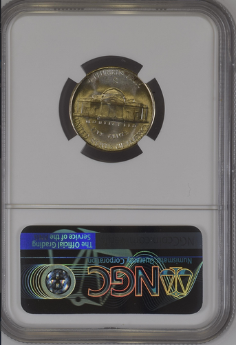 :1945-S 5C JEFFERSON SILVER WAR NICKEL SUPERB NGC MS 67 LOW POP HIGHEST GRADES - Picture 2 of 4