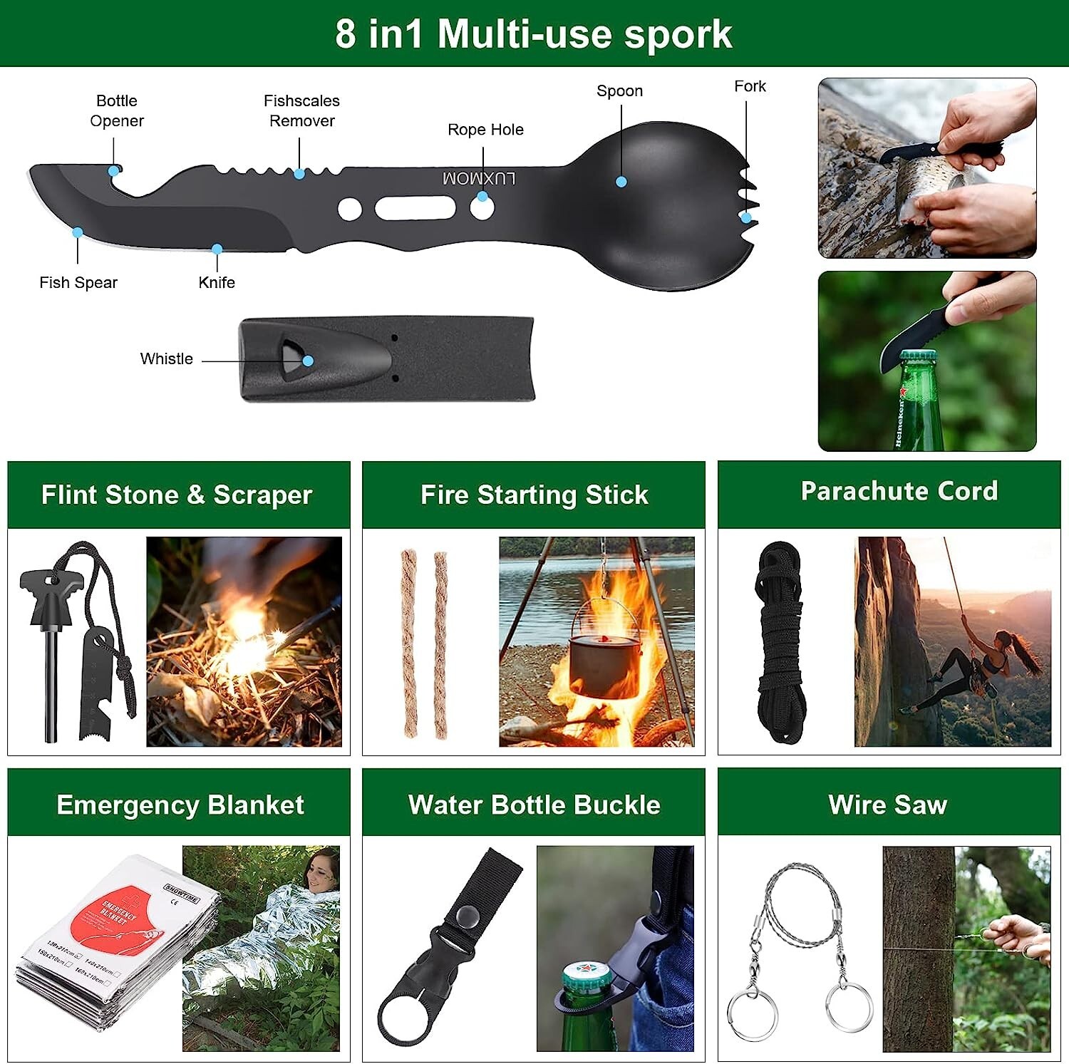 Emergency Survival Kit - Tactical Gear - High Quality - Perfect Christmas Gifts