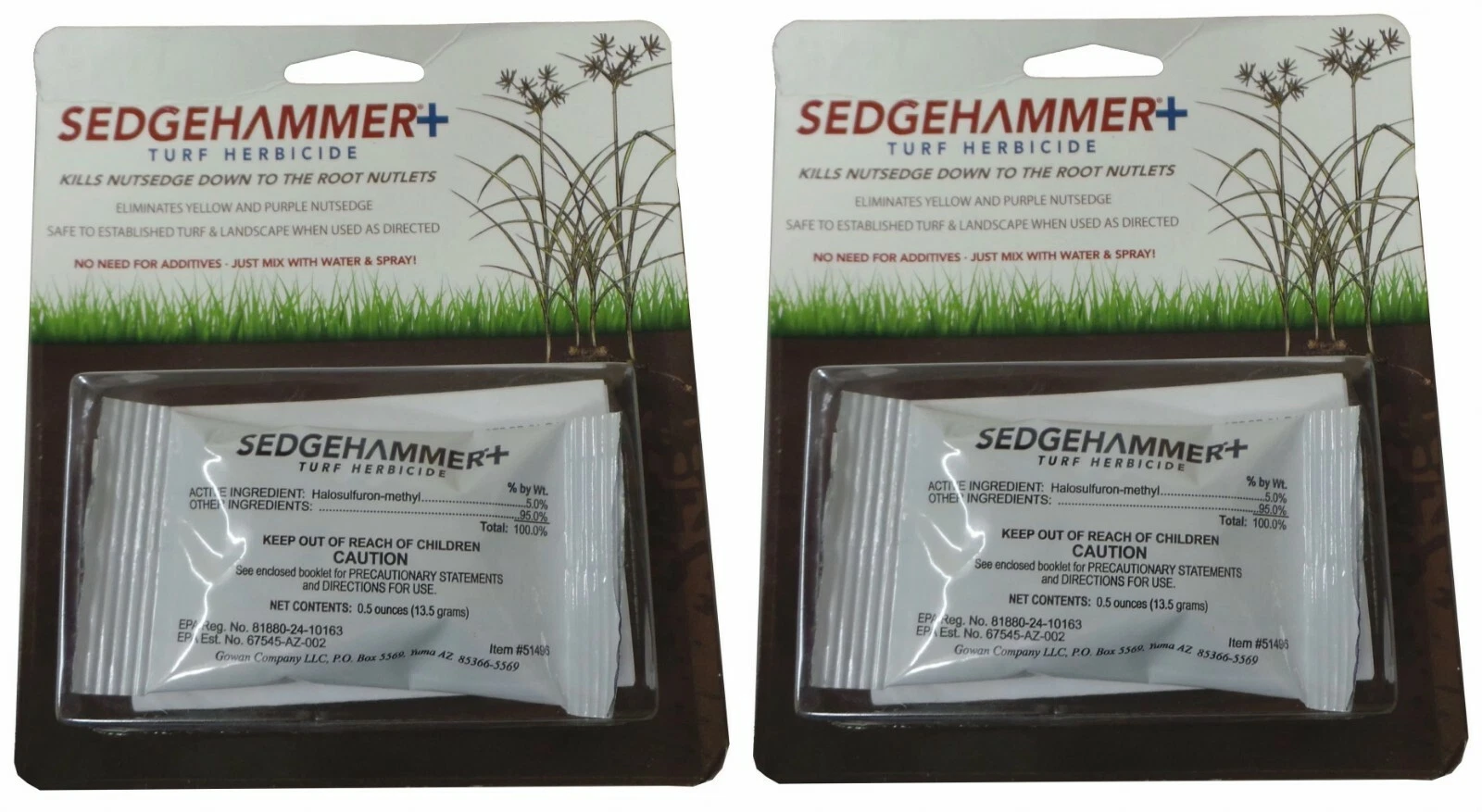 Sedgehammer + Plus Turf Herbicide 5% Halosulfuron Nutsedge Control - 2 Packets