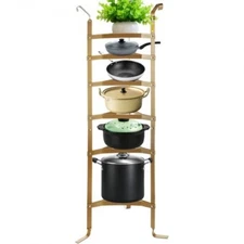 VEVOR Cookware Stand Vertical Pot Rack 6 Shelf Storage Kitchen Color Coppery