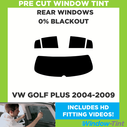 For VW Golf Plus 2004-2009 Pre Cut Window Tint Rear 0% Blackout Film - Picture 1 of 10