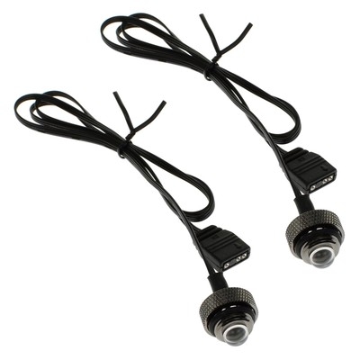 XSPC 5V 3Pin aRGB LED Blank G1/4'' Plug, Black Chrome, 2-pack