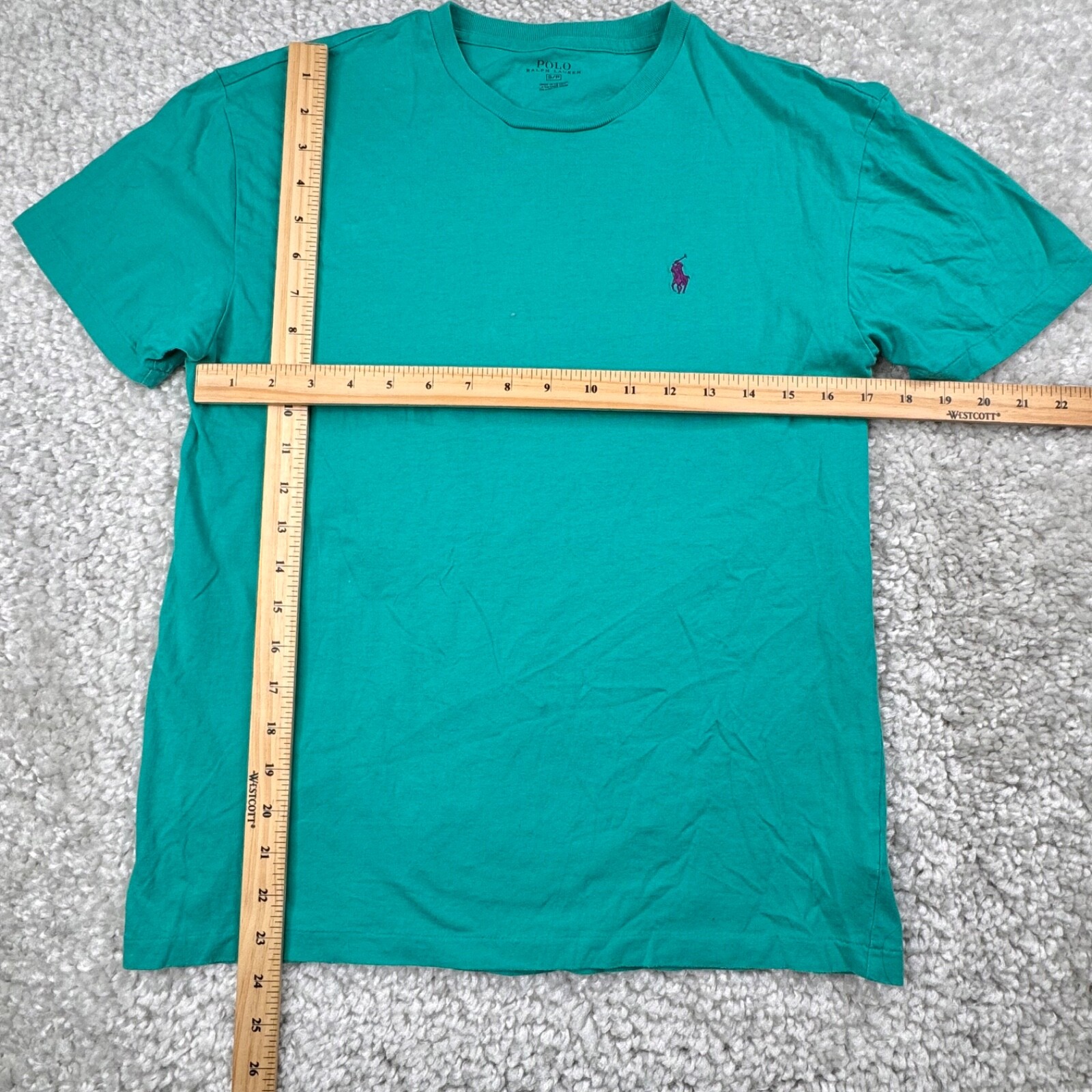 Polo Ralph Lauren camicia uomo piccola verde tinta unita basic maglietta pony logo cotone