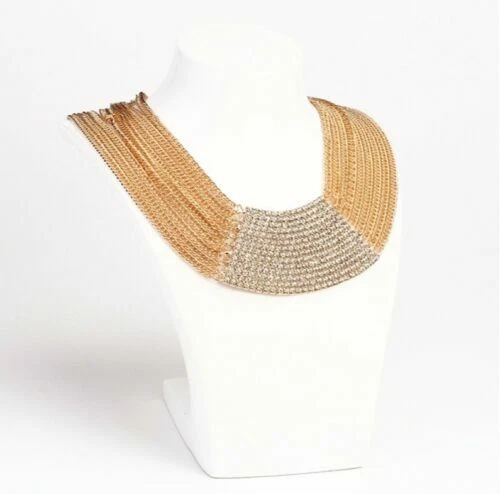 Modeschmuck-Halsketten & -Anhänger aus Strasssteinen Statement in Silber