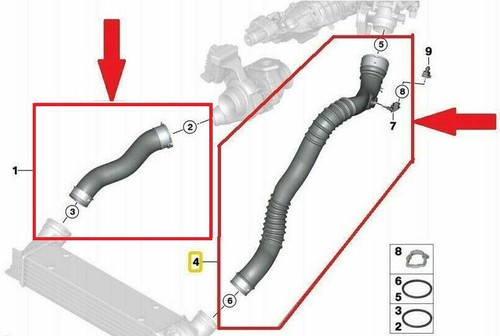 2x Turboschlauch Ladeluftschlauch für BMW 3er E90 E91 E92 E93 316d 318d 320d Xd - Bild 4 von 4