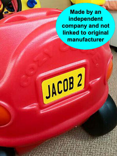 Front & Back personalised number plates TO FIT Little Tikes Cozy Coupe DINO car - Picture 10 of 12