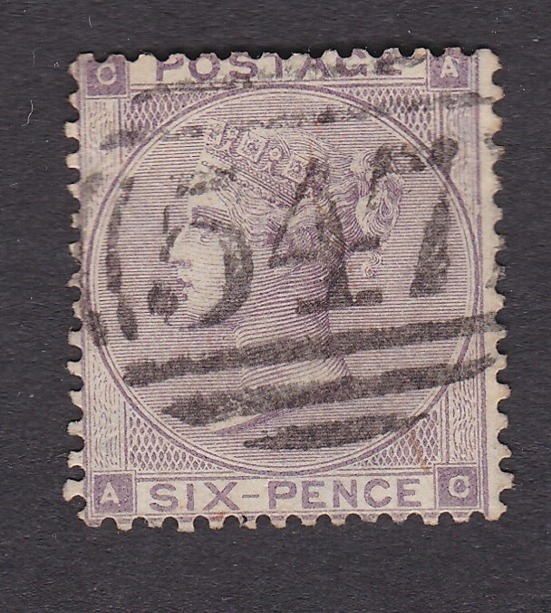 GB QV 1862 4 6d lilla SG84 senza linee di capelli timbro CORTO da fila us intime ottimeioni