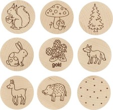 Jeu de mémo sur la forêt - Bois naturel