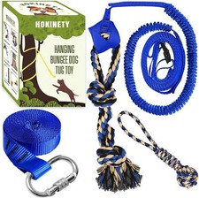 Dog Hanging Bungee Tug Toy: Interactive Tether Tug-of-War X-Large-Blue, Blue