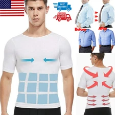 Men's Compression Shirt Hide Gynecomastia Chest Moobs Body Shaper Vest Tank Top