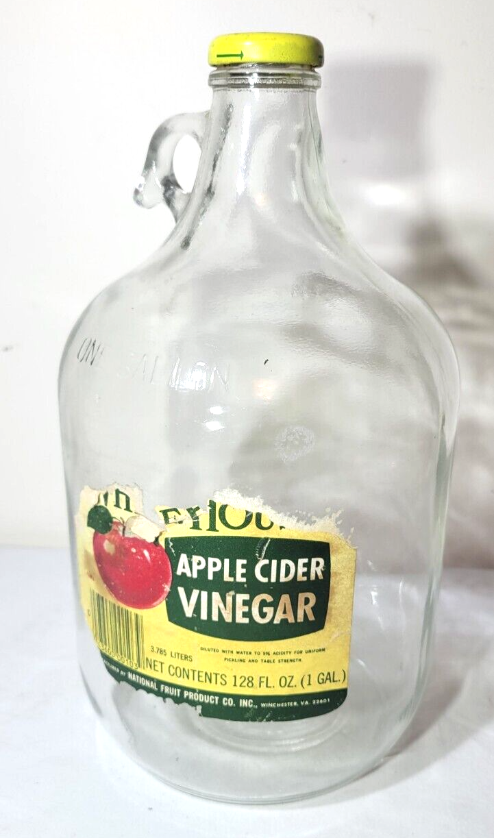 Vintage White House Apple Cider Vinegar Gallon Jug, Label, Cap