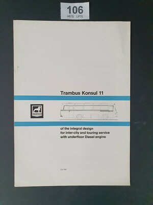 BUSSING TRAMBUS KONSUL 11 TECHNICAL DATA BROCHURE -- 4 pages JULY 1967 ENGLISH