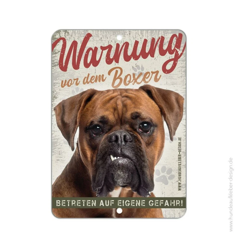 Boxer Schild 15x21cm | Hundeschilder Warnung | Hunde Warnschild 35S - Bild 3 von 3