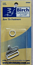 Birch Large White Bow Tie Fasteners
