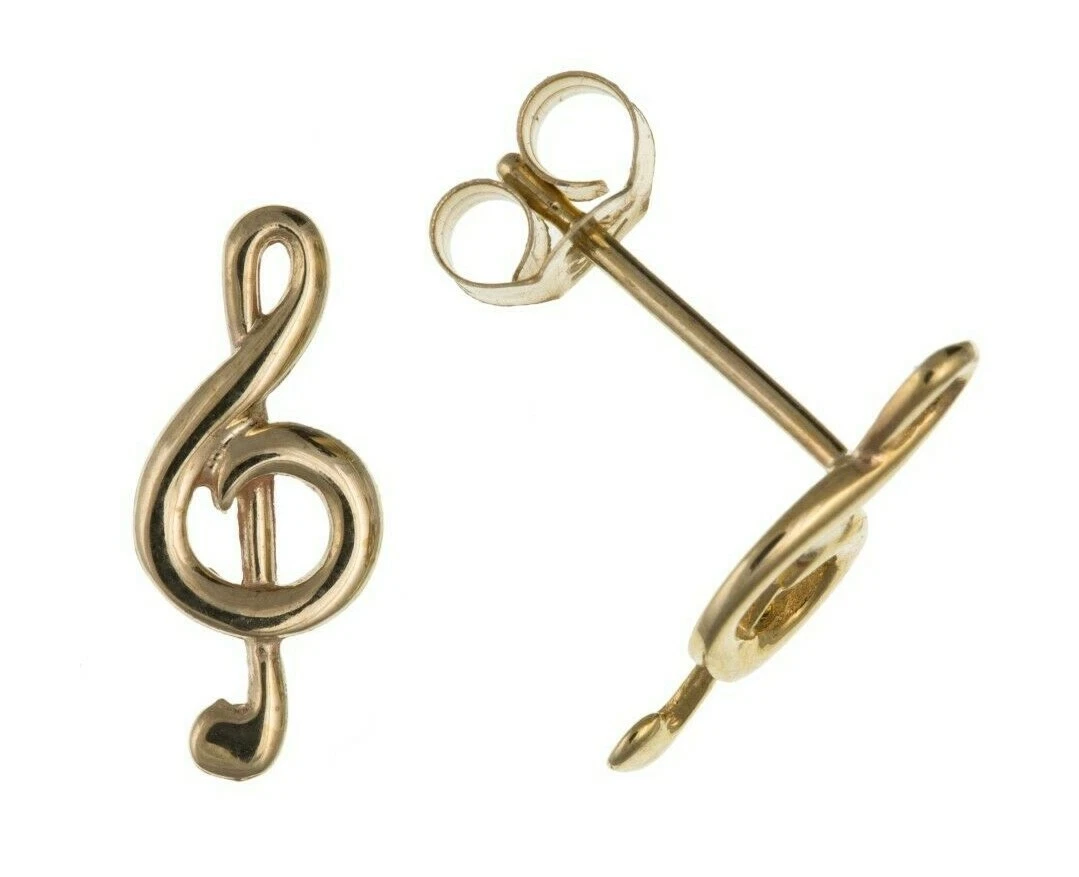Golden store clef earrings