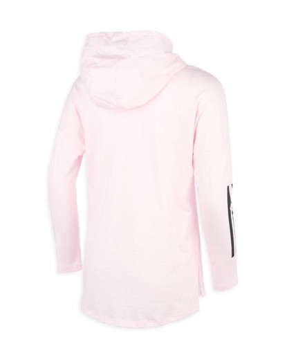 Adidas Girls Logo Striped Pink 100% Cotton Hooded Long Sleeve Shirt Top XL (16) - Picture 6 of 9