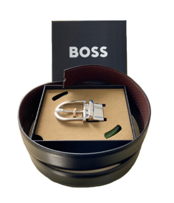 HUGO BOSS HB070523 Ceinture Homme Réversible Réel Cuir Fabriqué Italy  Special