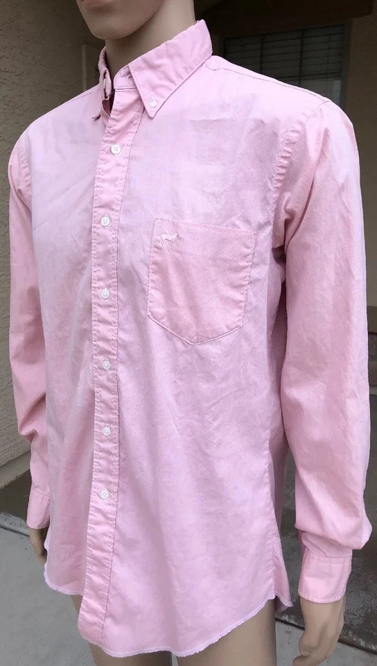 Camisa Polo Vintage Wrangler Corte Vaquero Manga Larga Rosa Hecha en EE. UU. Talla 16-35 Foto 2 de 4