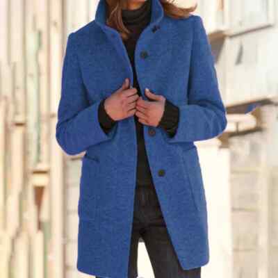 NEU Damen-Trenchcoat Oberbekleidung Damen Winter warme Jacke Mantel ÜBERGRÖSSE UK