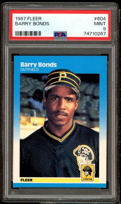Barry Bonds Rookie Card 1987 Fleer #604 PSA 9