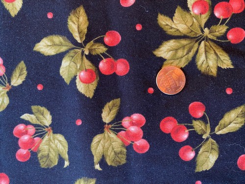Lot A FRUITFUL LIFE Maywood Studio Fabric Cherries Berries Polka Dot Red Black - Picture 2 of 3