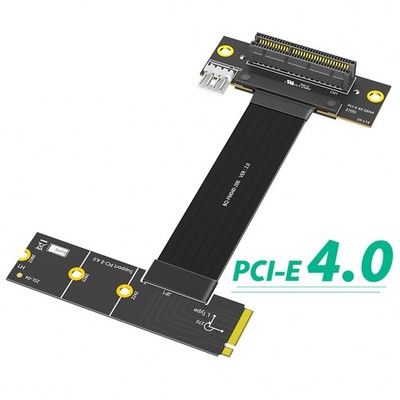 M.2 Key M 4.0 to PCI-e 4.0 4X 180° Adapter Card Riser Extension Cable For NVME