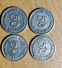 4x 50 Pfennig BRD Bank Deutscher L&auml;nder J G F F 1949