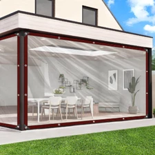 Clear Tarps Heavy Duty Waterproof - 8X10Ft Clear Plastic Tarp with Grommets Tran