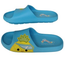 Squishmallow Sandal Slides Pineapple Blue Women 9-10 Blue Comfy Lounge Colorful