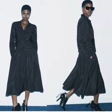 NWT Zara Black Midi Skirt Size Medium Large