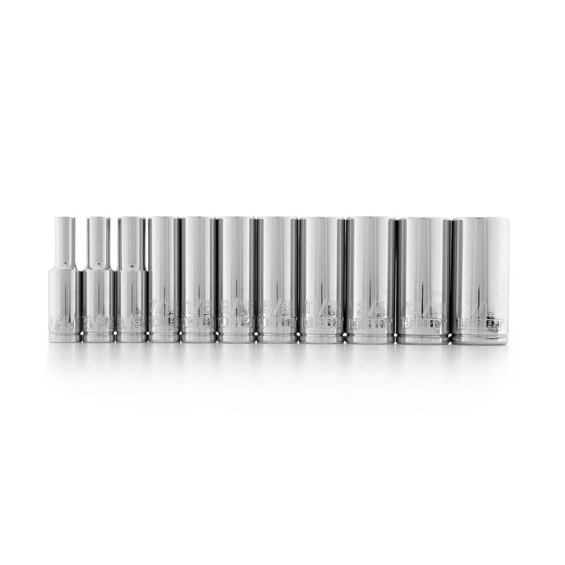 11 Piece 3/8 Inch Deep Socket Set SAE Heavy Duty Chrome Vanadium 6 Point Design - Image 3 of 4
