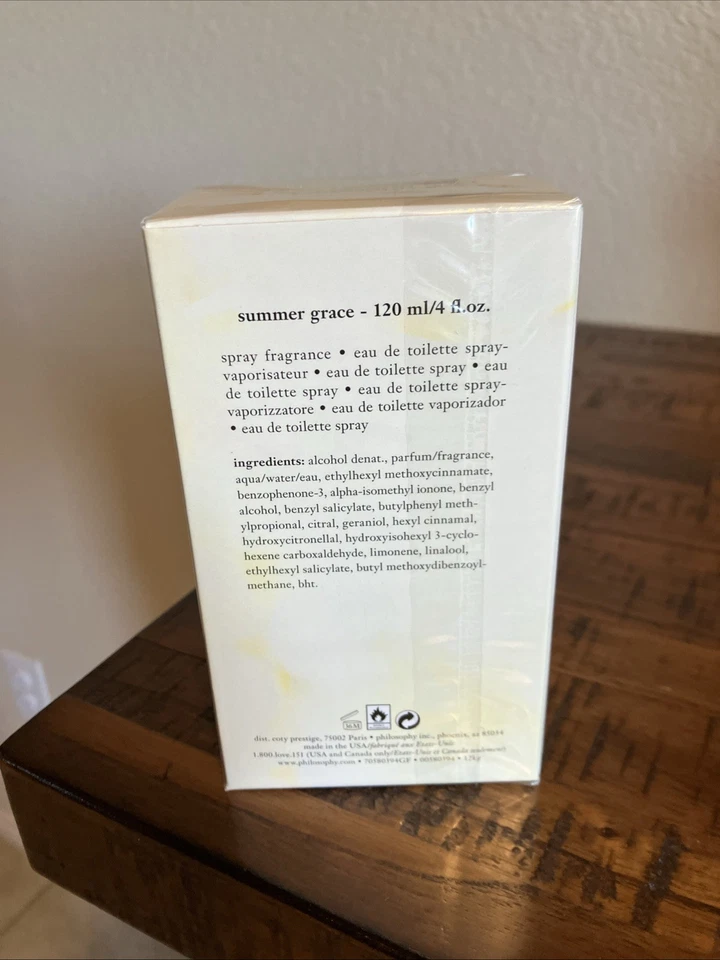 Philosophy SUMMER GRACE Spray Fragancia EDT Perfume 4 fl oz/120 ml Nuevo en caja Foto 3 de 3