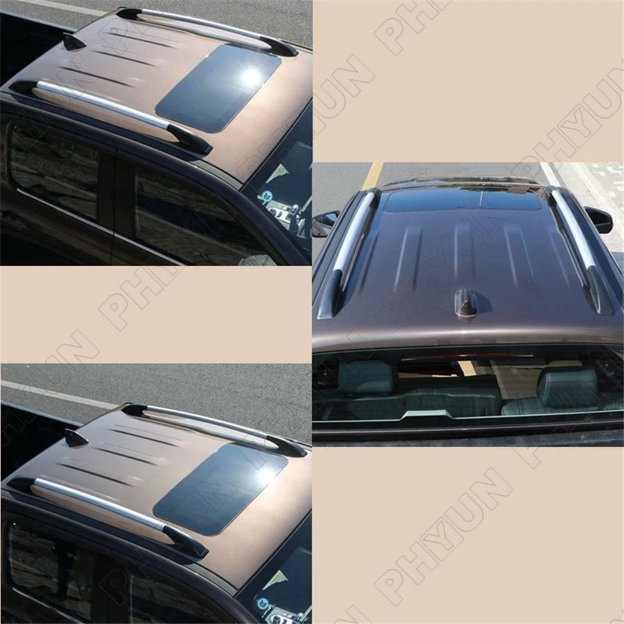 Pair 1.4m/55'' Car Decorative Roof Rack Side Bar Rail Aluminum Alloy w/Adhesive Foto 4 de 4