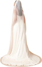 Chapel Length Simple Drop Wedding Bridal Veil With Metal Comb 1 PCS