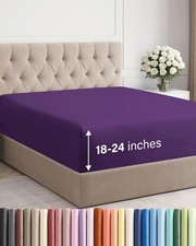 Extra Deep Full Fitted Sheet - Hotel Luxury Single Fitted Sheet Only - Easily...