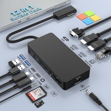 Surface Pro Docking Station Microsoft - 1 Year Warranty - 12-in-1 Surface Tri...