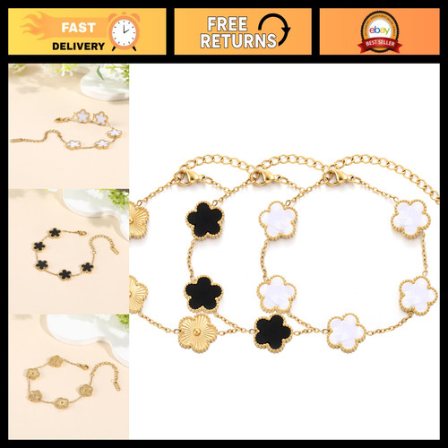 18K Gold Plated Four Leaf Clover Bracelet for Women - Lucky Link Jewelry Gift