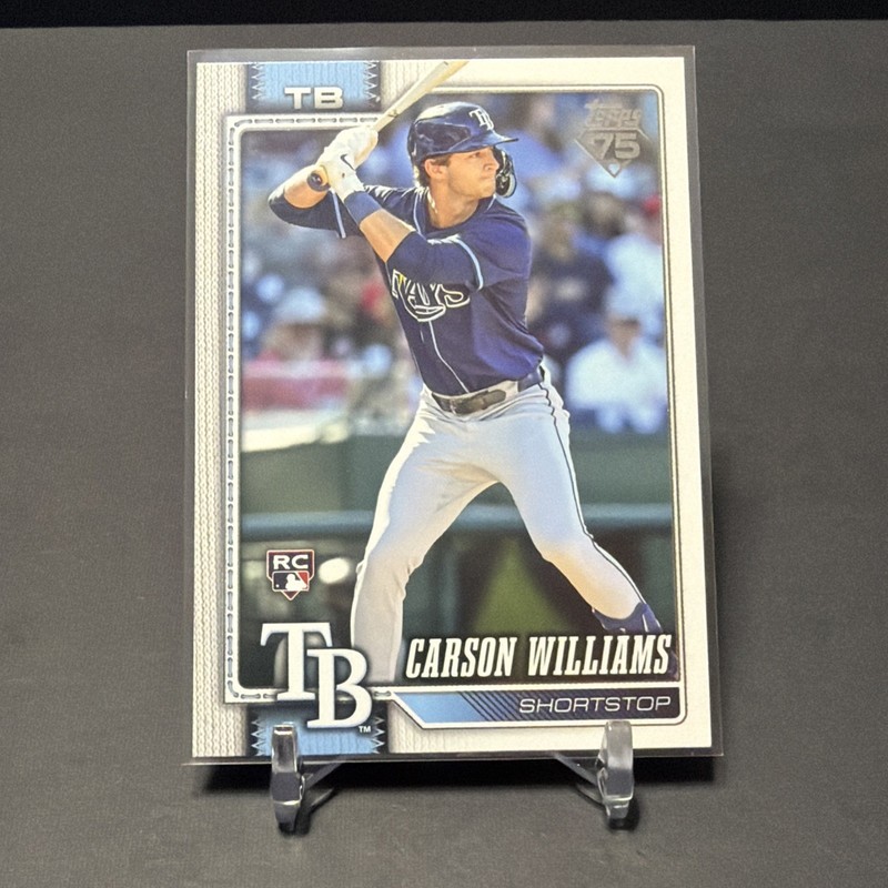 2025 Topps Carson Williams Rookie Card Tampa Bay Rays #25 Series 1