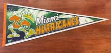 Vintage Tag Express University of Miami Hurricanes Sebastian 30" Pennant Flag