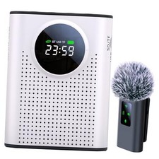 Rechargeable Voice Amplifier Wireless Microphone for Teachers Classroom, White