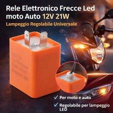 Rele Elettronico Frecce Led Moto Auto 12V 21W - Lampeggio Regolabile Universale