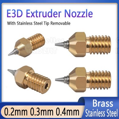 1.75 Filament 3D Printer E 3D Nozzle Extruder Brass With Stainless Tip Removable