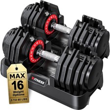 Adjustable Dumbbells Set of 2 1-Sec Adjustable Weights Dumbbells Set