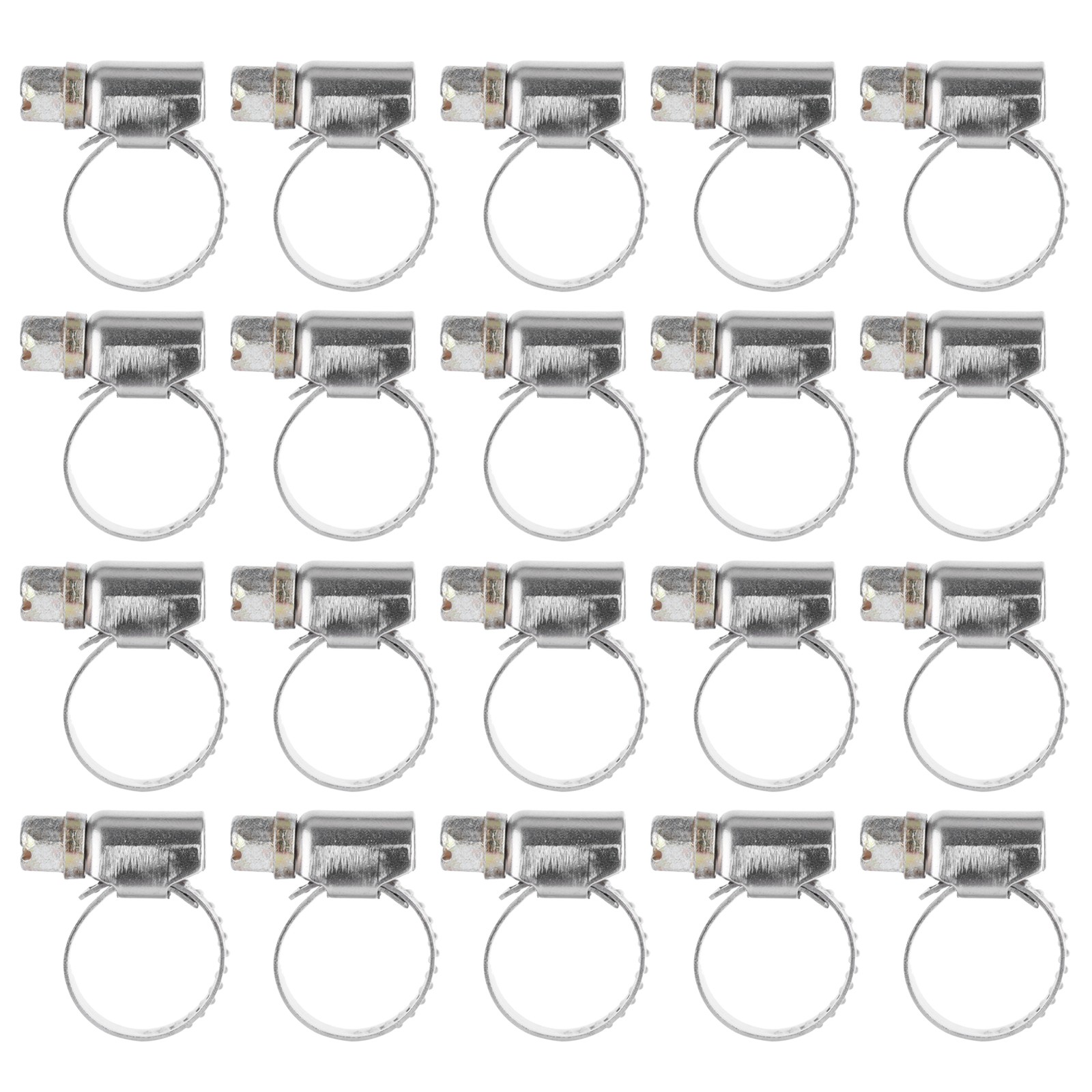 20Pcs Hose Clamp Stainless Steel Rustproof Anticorrosion Hose Clip For Motor