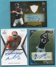 TEXANS AUTO LOT OF 3 CERTIFIED AUTO AUTOGRAPH CARDS SAVAGE MERCILUS TATE