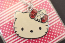 Hello Kitty NECKLACE R Initial Pendant Metal 21.5" Chain Original Packaging NOS
