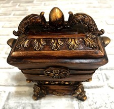 Beautiful Wooden Handcrafted Trinket Box 7" x 7" x 4 Concave Bowl Shape Inside