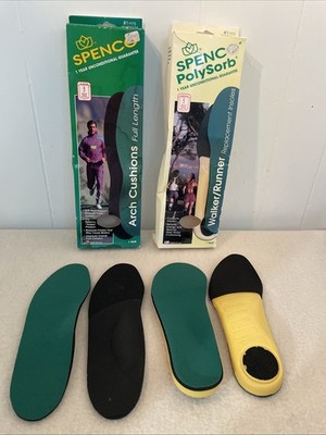 NOS Spenco Full Length Orthotic Green Arch Support Insoles Size 1 (5-6 Women's)