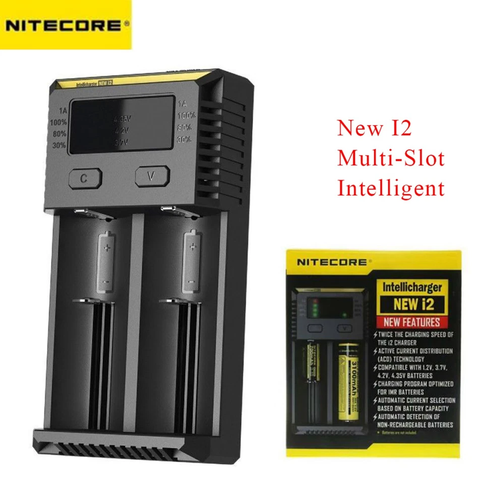Nitecore i2 2-Bay Intellicharger LCD Display Ladegerät für 16340 RCR123A Akkus - Bild 2 von 4
