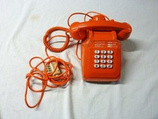 Vintage téléphone orange à touches  Années 70 / Socotel